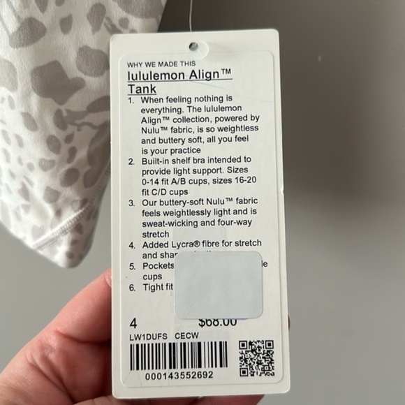 Lululemon Align Tank Top Cheetah Camo Antique White Multi - Picture 6 of 11
